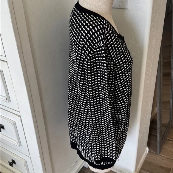 Talbots 1X 3/4 sleeve open weave cardigan sweater - Picture 5 of 6